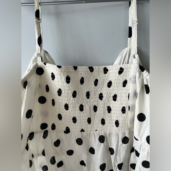 NWT Torrid size 4 white & black polka dot Peplum Cotton Tie-Front Midi Cami - Picture 5 of 9